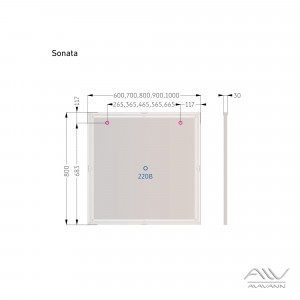 Зеркало Sonata 90 с подсветкой